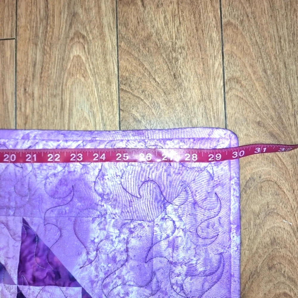 Handmade Geometric Triangle Purple Quilt, NWOT